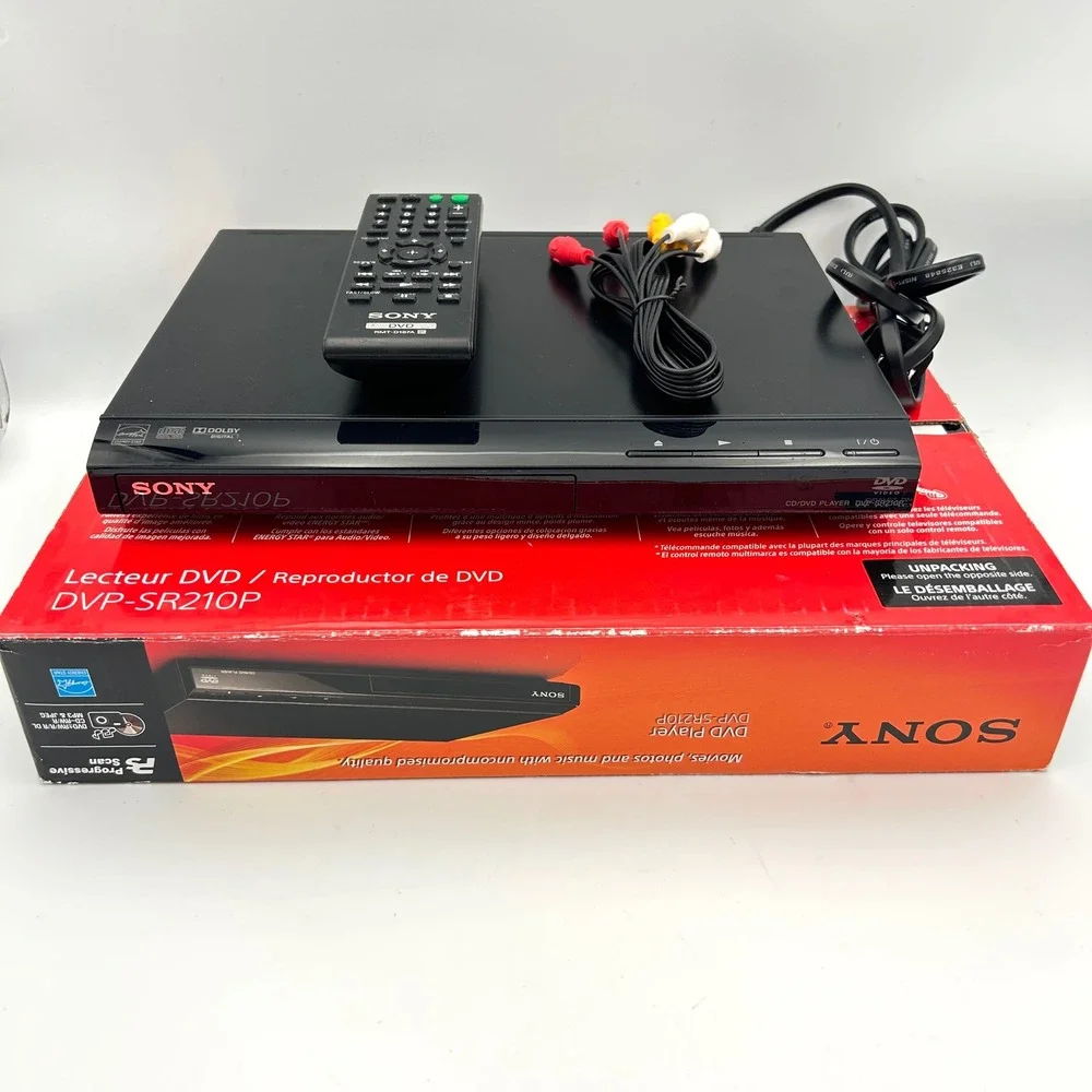 Sony DVD Player DVP-SR210P Progressive Scan Ultra Slim Boxed w/ Remote Boxed